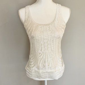 Express White Lace Crochet Blousy Tank
